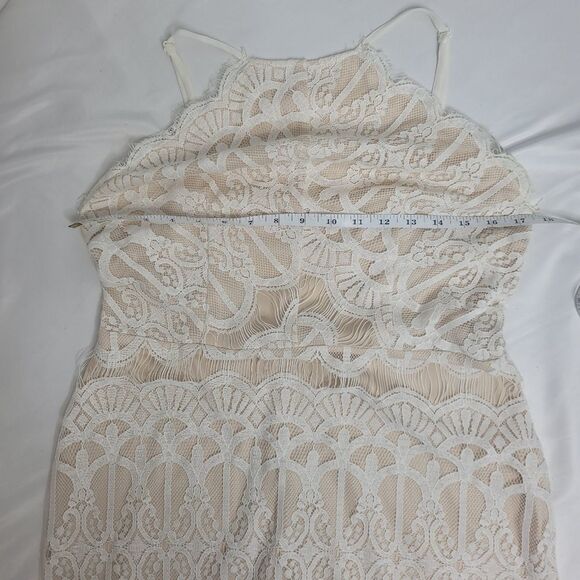 MISSGUIDED white lace strappy bodycon backless dress 12 - Picture 7 of 12